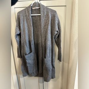 Athleta gray wool Cashmere Duster Cardigan XXS fits XS